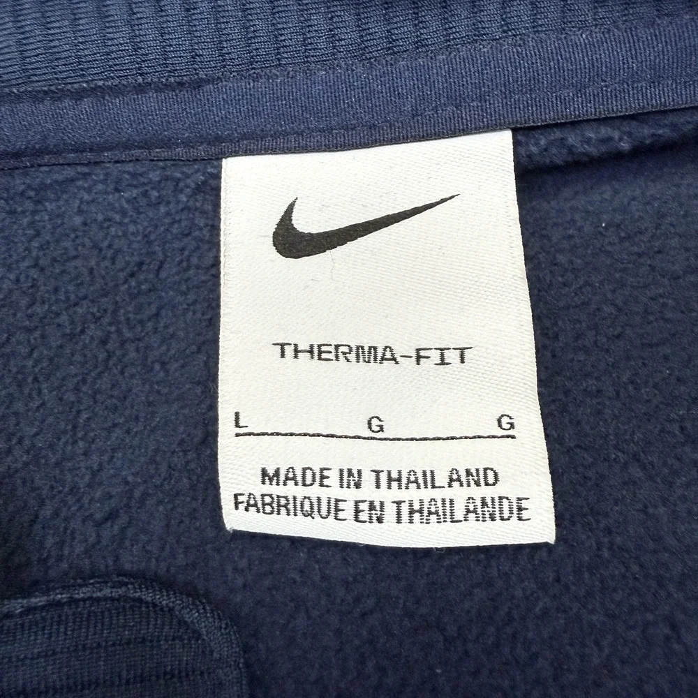 Nike Therma Fit Fleece Vest Mens Large Navy‎ 1/4 Zip Sleeveless DA4965-419 NWT